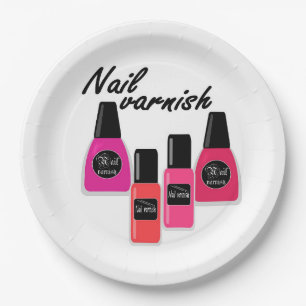 Plato De Papel Esmalte de uñas