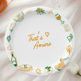 Plato De Papel Eso es Amore Comida Italiana Rústica Despedida de 