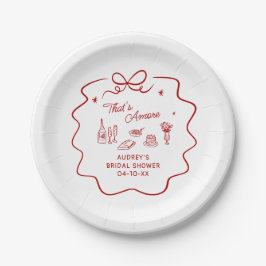 Plato De Papel Eso es Amore, Regalo Personalizado de Ducha Rojo G