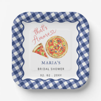 Plato De Papel Eso es más, Fiesta de pizza italiana ducha de novi