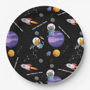 Plato De Papel Espacio de personalizable Animales Placas de papel