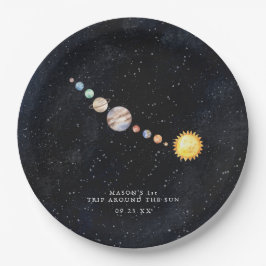 Plato De Papel Espacio | Fiesta de cumpleaños del sistema solar