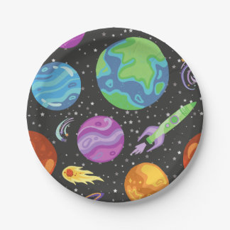 Plato De Papel Espacio Fiesta Placas de papel Galaxia Tema de cum