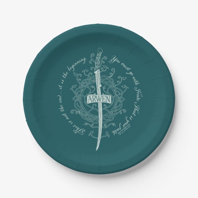 Plato De Papel Espada élfica ARWEN™ Cita (Anverso)