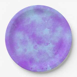 Plato De Papel Espalda de estilo efecto nube Azul púrpura