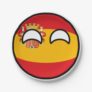 Plato De Papel España Geeky que tiende divertida Countryball