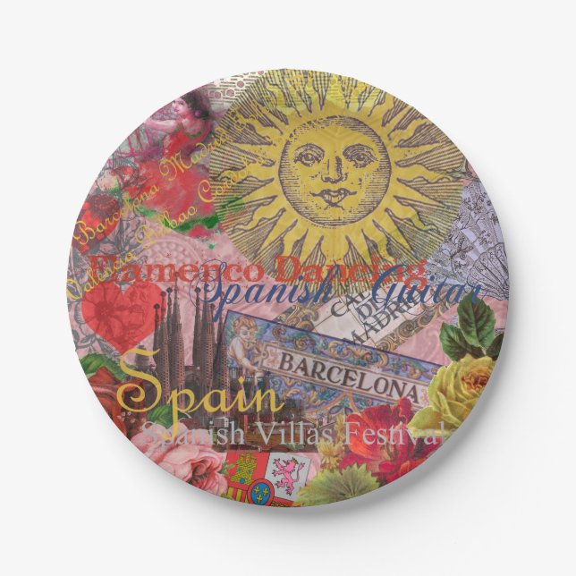 Plato De Papel España Sunshine español Travel Art (Anverso)