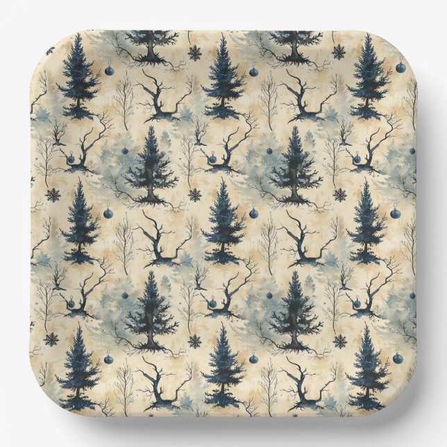 Plato De Papel Espantoso árbol de Navidad (Anverso)