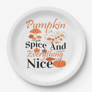 Plato De Papel Especias De Calabaza Y Todo Lo Bonito Mem Cute Y G