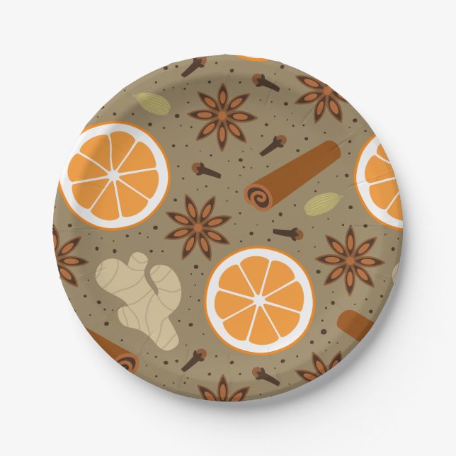 Plato De Papel especias navidades (Anverso)