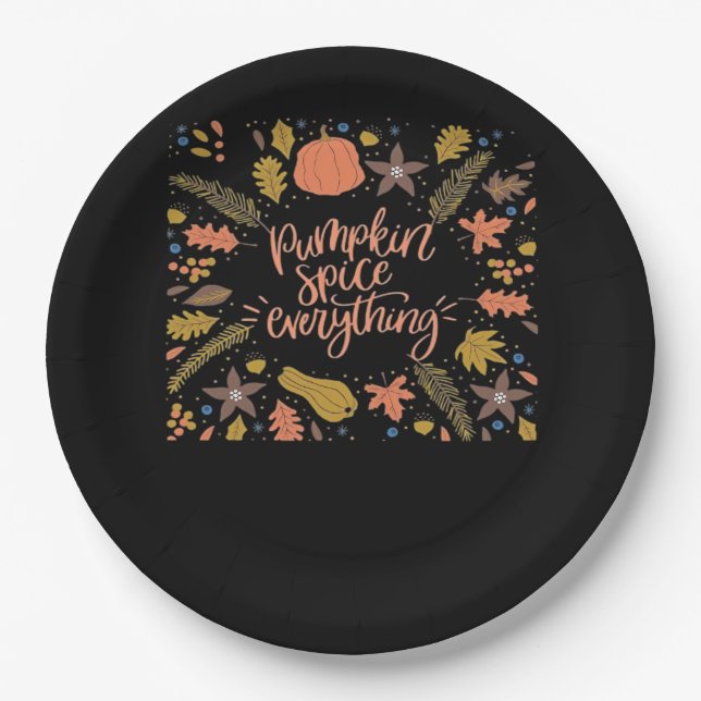 Plato De Papel Especie de calabaza Todo Diseño Fundido (Anverso)