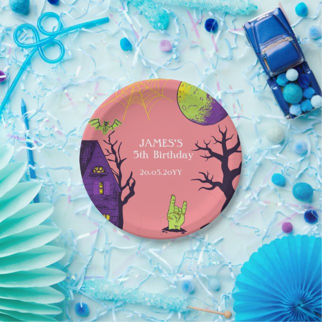 Plato De Papel Espectacular fiesta de cumpleaños de Halloween (Fiesta)