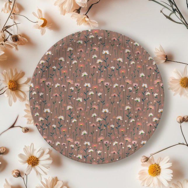 Plato De Papel Espectacular patrón floral de Boho cae casa calien (Subido por el creador)