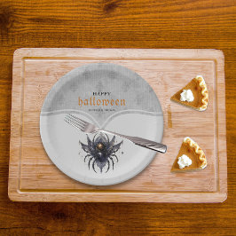 Plato De Papel Espectáculo gótico de araña y damasco fiesta de Ha