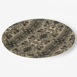 Plato De Papel Espejo de imágenes con aspecto de terciopelo, beig