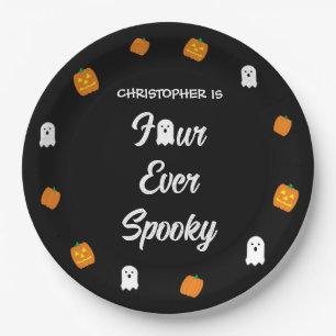 Plato De Papel Espeluznante 4º cumpleaños