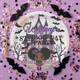 Plato De Papel Espeluznante Chica Fiesta de cumpleaños Purple afr
