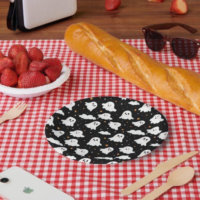 Plato De Papel Espeluznante estela de estela nublada de Halloween (Picnic)