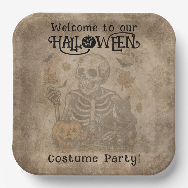 Plato De Papel Espeluznante fiesta de Halloween (Anverso)