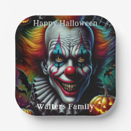 Plato De Papel Espeluznante payaso con fiesta de Halloween person