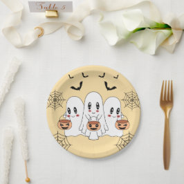 Plato De Papel Espeluznante Personalizado de Kawaii Fantasma Hall