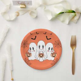 Plato De Papel Espeluznante Personalizado de Kawaii Fantasma Hall