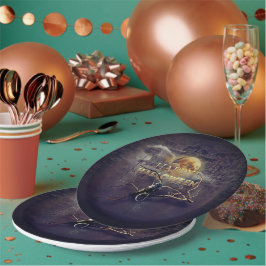 Plato De Papel Espeluznante Raven Gótico En Halloween Adulto De L