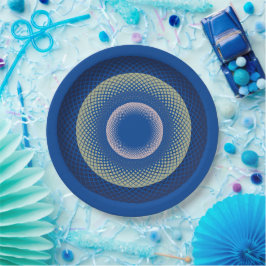 Plato De Papel espiral azul