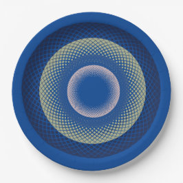 Plato De Papel espiral azul