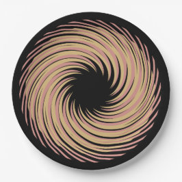 Plato De Papel espiral negra