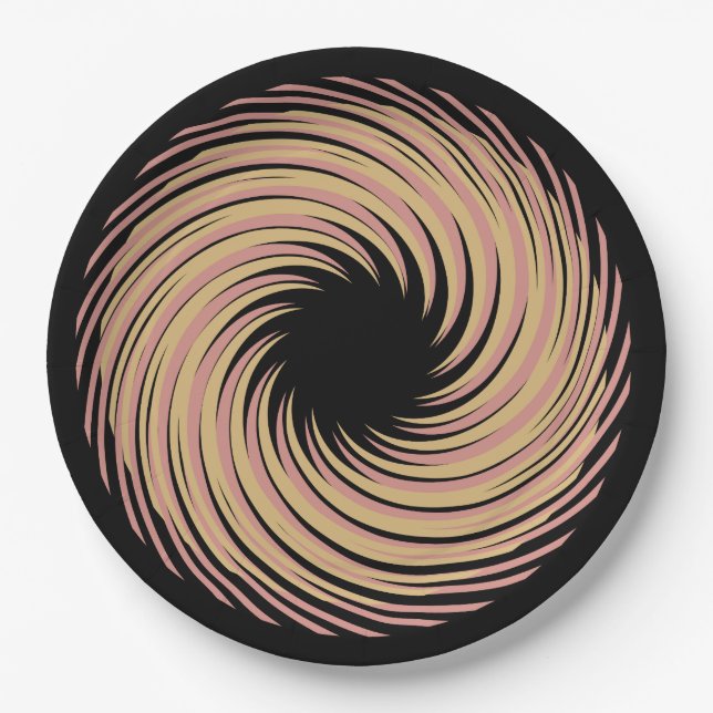 Plato De Papel espiral negra (Anverso)