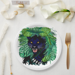 Plato De Papel Espíritu de pantera negra de la jungla