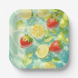 Plato De Papel Esplash de frutas