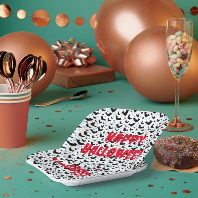 Plato De Papel Espléndida placa de papel diseñada para murciélago (Multi)