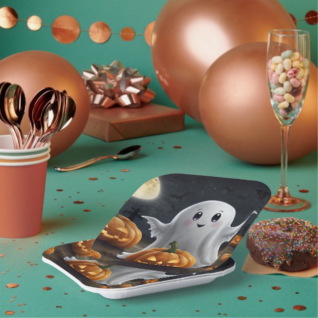 Plato De Papel Espléndido destino: Ghostly Halloween Fun (Multi)