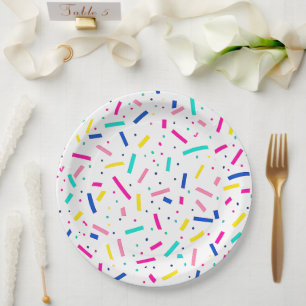 Plato De Papel Espolvorines multicolores coloridos