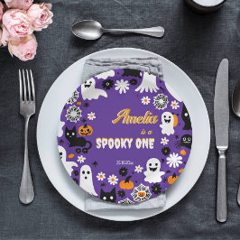 Plato De Papel Esppoky un cumpleaños de Halloween groovy daisisie