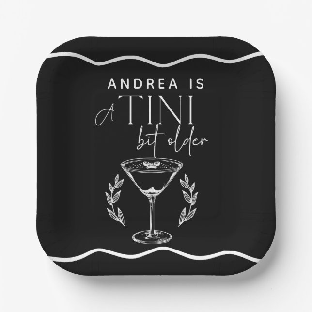 Plato De Papel Espreso | Martini | Cumpleaños del cóctel (Anverso)