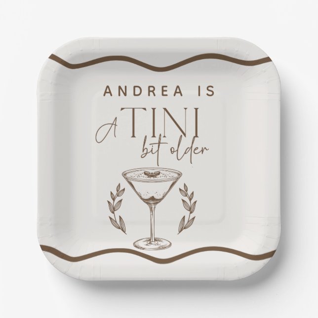 Plato De Papel Espreso | Martini | Cumpleaños del cóctel (Anverso)