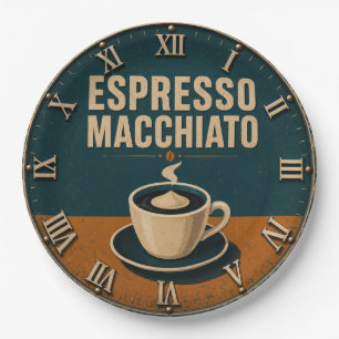 Plato De Papel Espresso Macchiato Modern Vintage Coffee Kitchen 