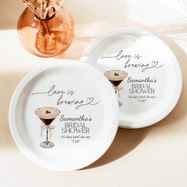 Plato De Papel Espresso Martini Love is Breve Bridal Shower (Subido por el creador)