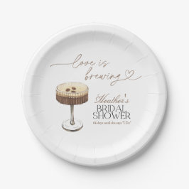 Plato De Papel Espresso Martini Love Is Brewing Bridal Shower 