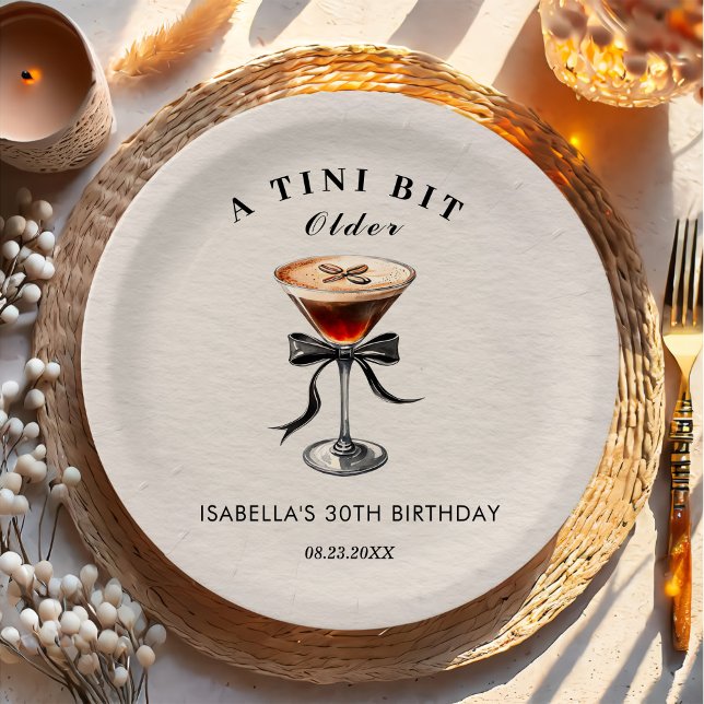 Plato De Papel Espresso Martini Tini Bit Older Birthday Party (Subido por el creador)