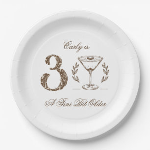 Plato De Papel Espresso Tini bit mayor 30 cumpleaños