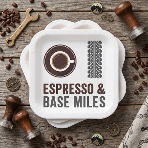 Plato De Papel Espresso y Base Miles Cycling Amante del Café