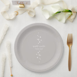 Plato De Papel Espumoso Estrella Pequeña Estrella Plata Gris Star