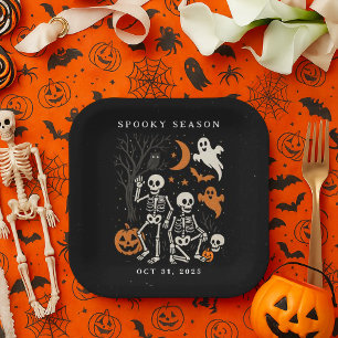Plato De Papel Esqueleto anti Trump Halloween FDT Trump Halloween