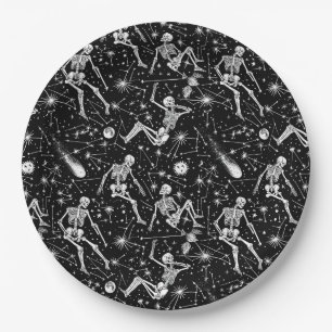 Plato De Papel Esqueletos en el fondo del espacio