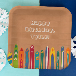 Plato De Papel Esquís Antiguos Mensaje Personalizado Fiesta de Es