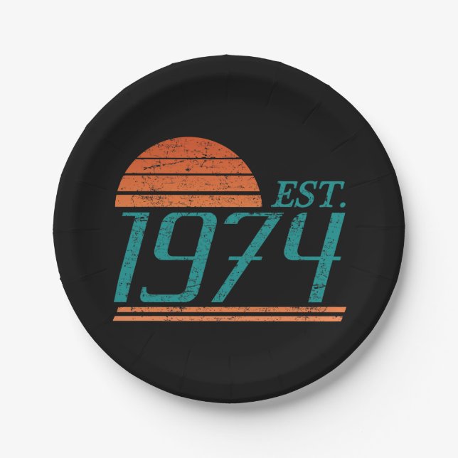 Plato De Papel Est. 1974 Vintage 50 años (Anverso)